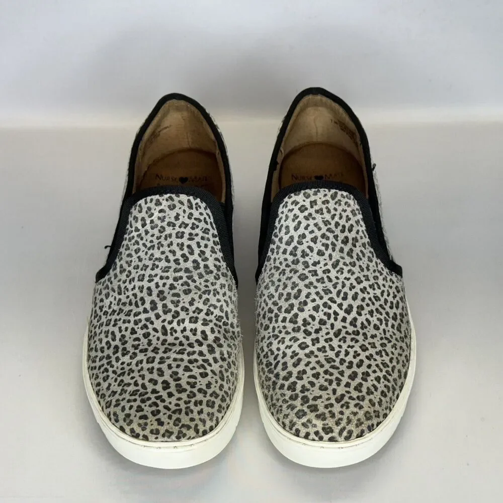 Nurse Mates Adela Womens Shoes Size 7 M Leopard Print‎ Slip Resistant Slip On